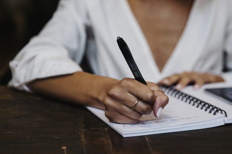 Girl writing a list